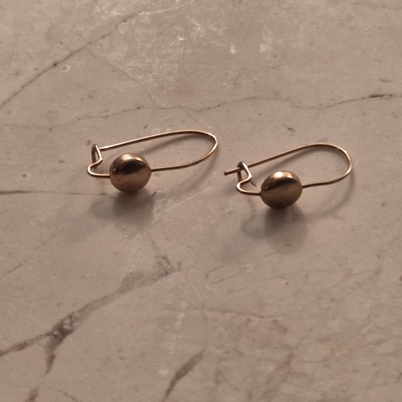 Dainty Gold French Hook Earrings - Picture 2 of 4